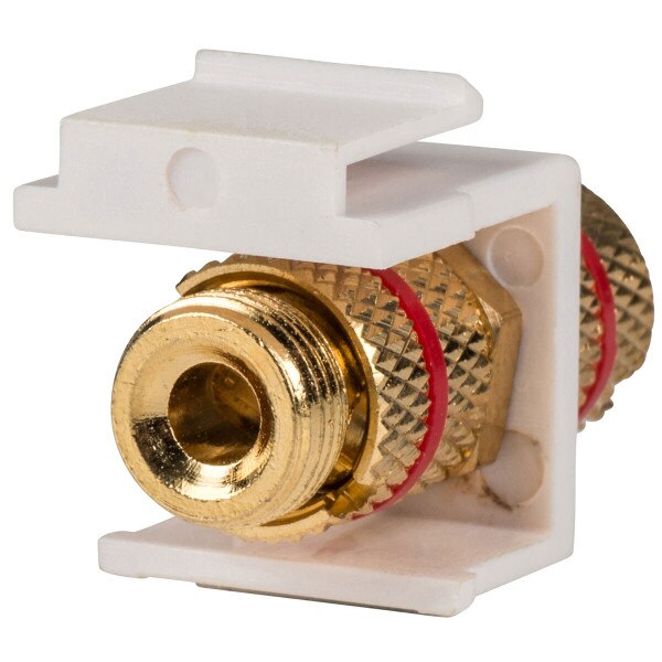 203106WH/RD Keystone Speaker Binding Post White with Red Bezel